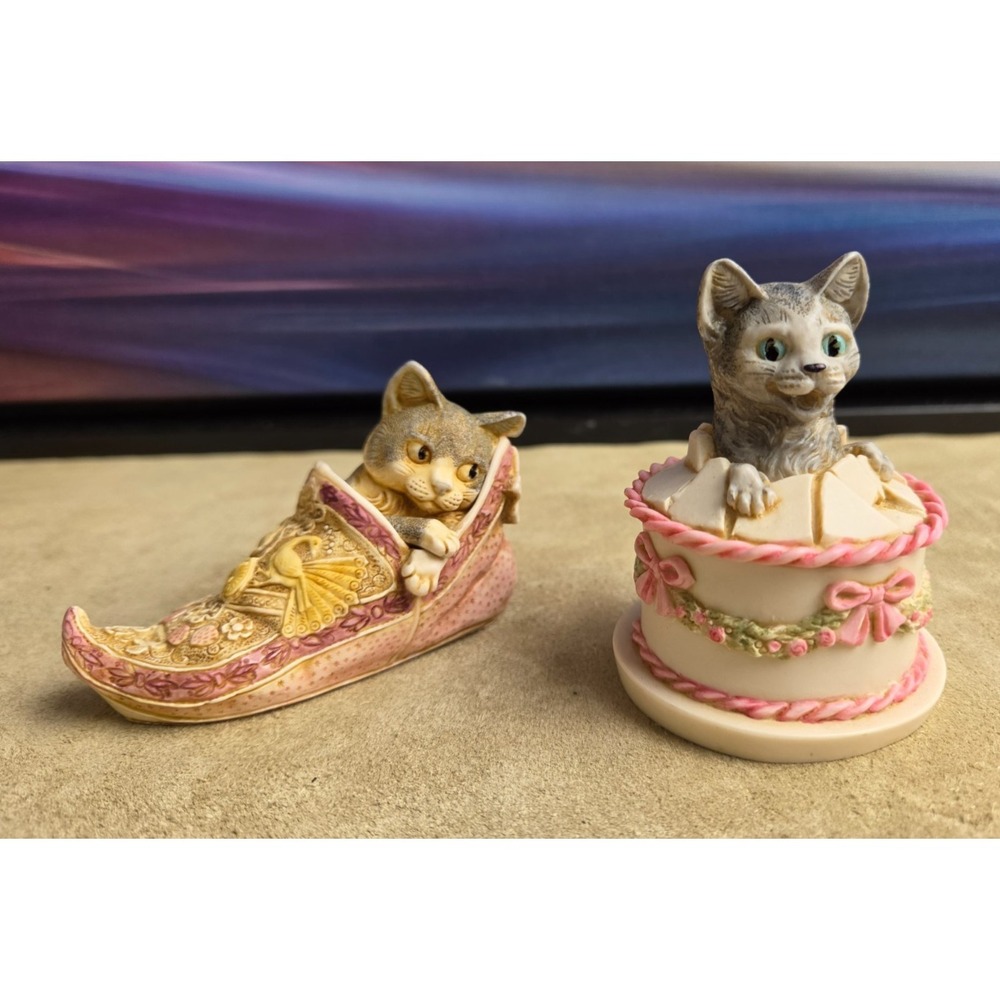 HARMONY KINGDOM Sharazade & Gateau Kittens, UK, Box, Signed & Numbered, Vintage